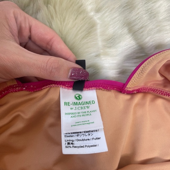 NWOT J. Crew Pink One Piece Swimsuit High-Cut Design - Picture 3 of 4